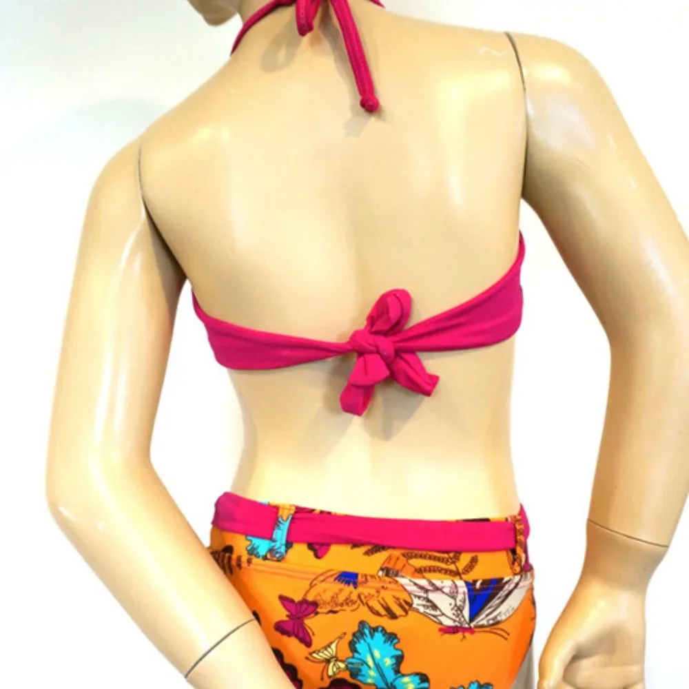 8 lk 6/6x NEW Submarine 2pc Fuschia & Orange Floral Fun Swimsuit/Bikini Last‎ 1